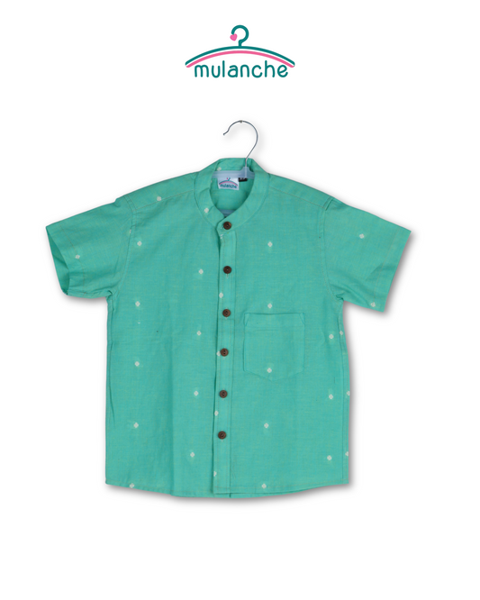 Tea Green Jamdani Cotton Shirt