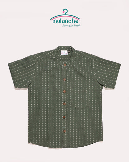 Bottle Green Cotton Shirt
