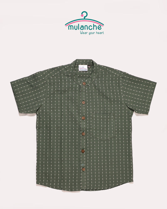 Bottle Green Cotton Shirt