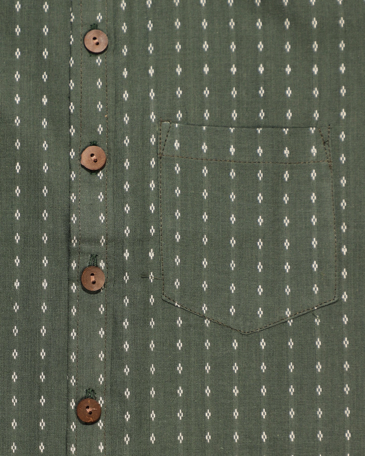Bottle Green Cotton Shirt