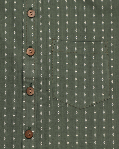 Bottle Green Cotton Shirt