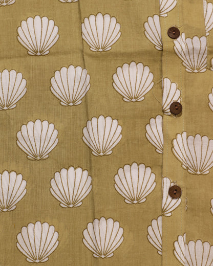 Seashells Sage Green Cotton Shirt