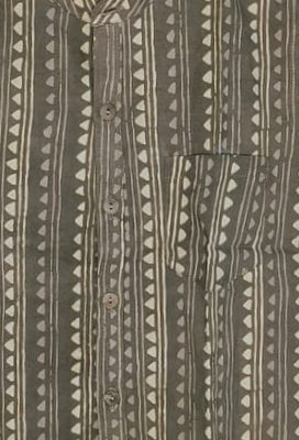 Grey Dabu verticle triangle Shirt