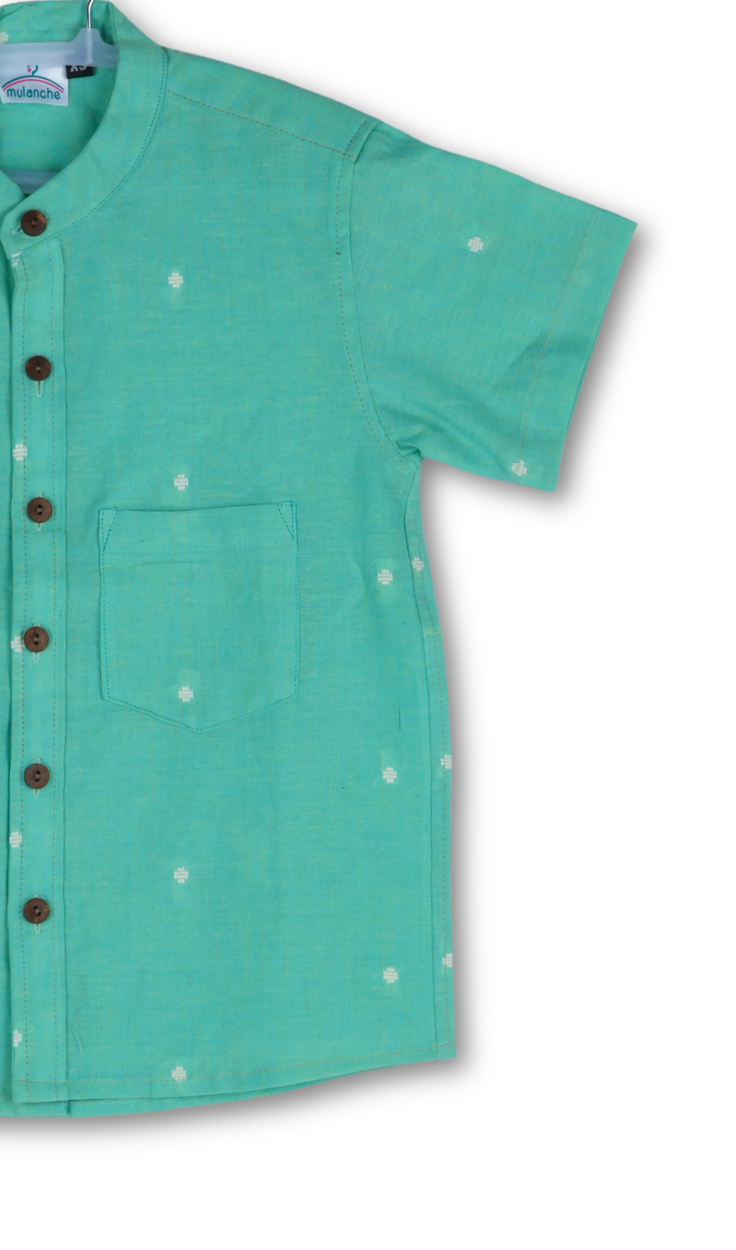 Tea Green Jamdani Cotton Shirt