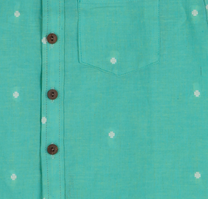 Tea Green Jamdani Cotton Shirt