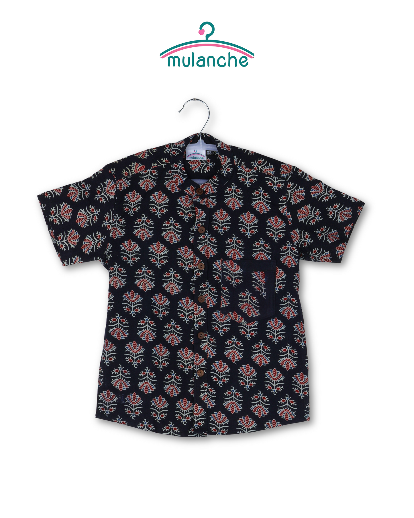 Black Ajrakh Cotton Shirt