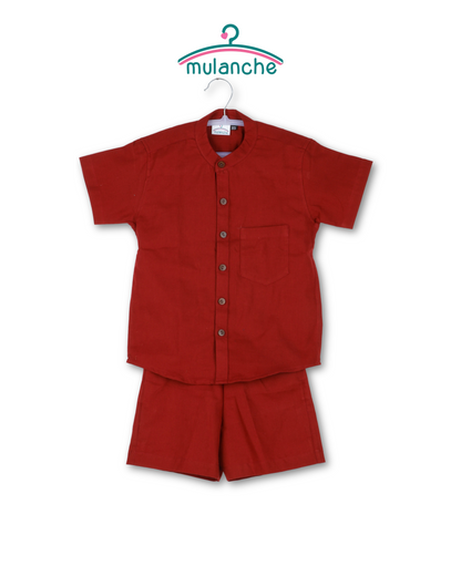 Brick Red Cotton Co-ord set
