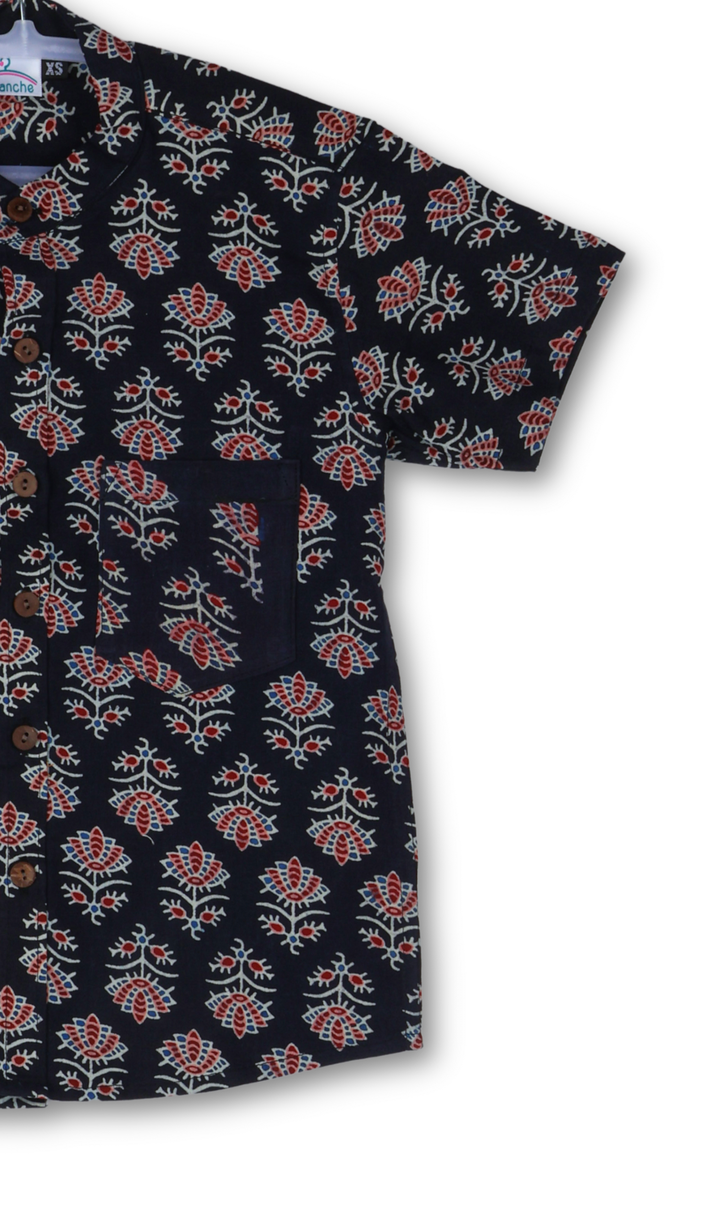 Black Ajrakh Cotton Shirt