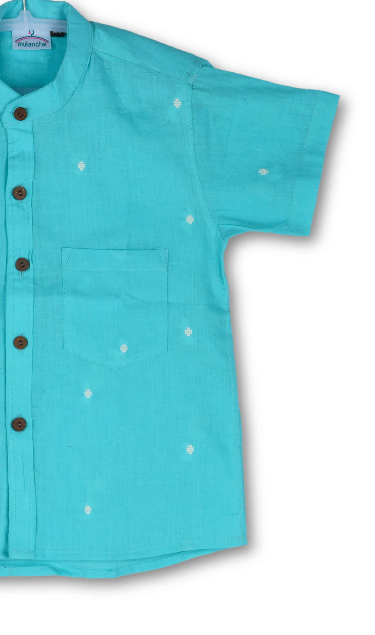 Sky Blue Jamdani Cotton Shirt