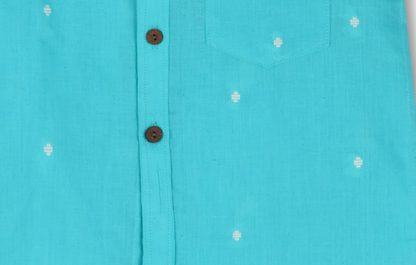 Sky Blue Jamdani Cotton Shirt