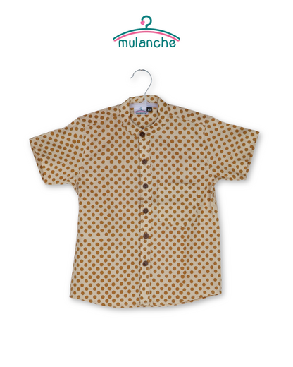 Chocolate Cookie Polka Dot Cotton Shirt