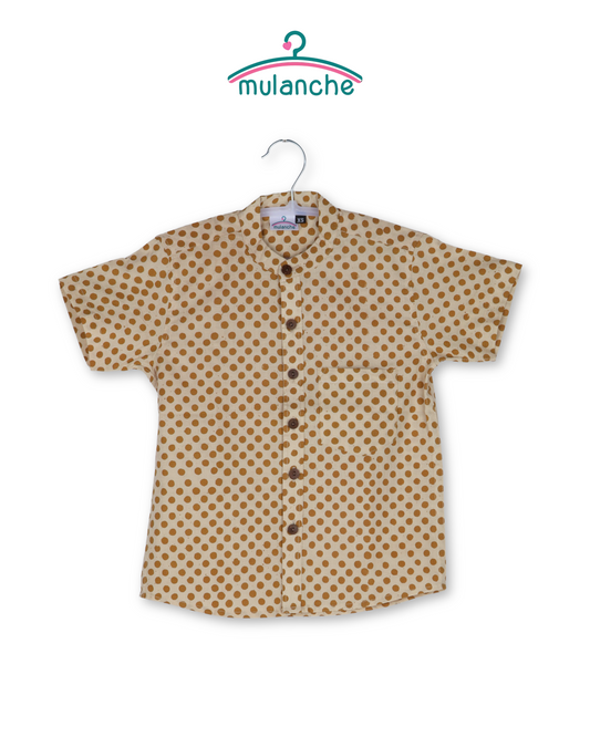 Chocolate Cookie Polka Dot Cotton Shirt