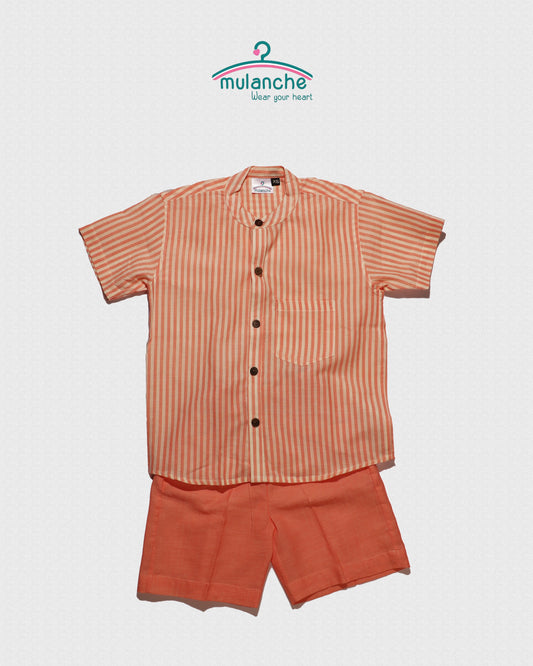 Peach Pink Stripes Co-ord Set